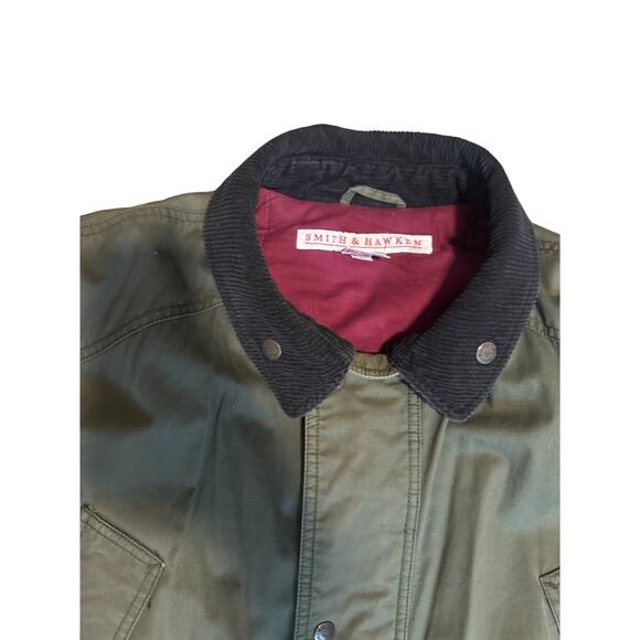 Smith & Hawken Olive Green Barn/Work/Chore Coat Corduroy Collar Men’s Large - Picture 4 of 8